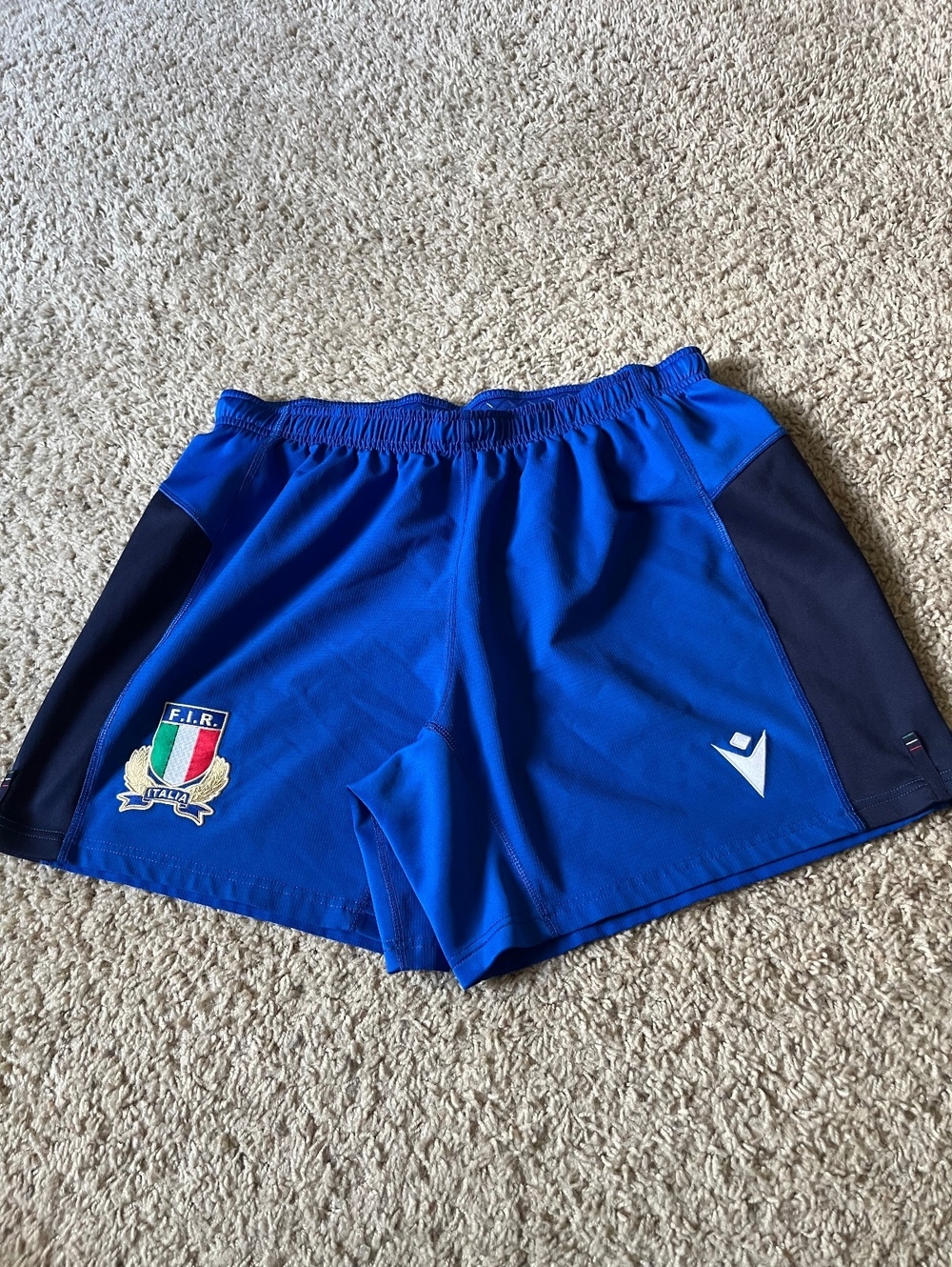 Macron Italia 3XL/XL Blue Rugby Shorts